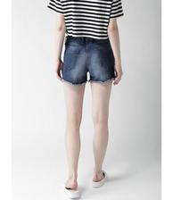 Activewear - Women's Faded Blue Denim Shorts. SIS-43