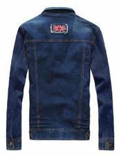 Blue Denim Jacket For Men UK FLAG