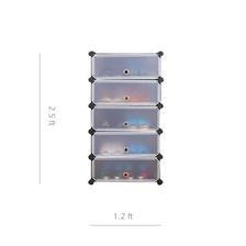 Fiber Plastic Storage Cabinets & Shoe Racks - 5 Layers - Blue