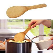 Bamboo Kitchen Utensils Set of 5pc Cooking Utensil Set Bamboo Wooden Solid Spoon, Spatula, Slotted Masher with Holder - Bamboo Kitchen Utensils