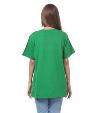 Women's Green Chaand Sitara Printed Cotton T-Shirt For Pakistan Independence Day. 14AUG-12