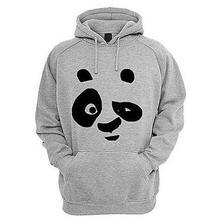 BuySense Hazel Grey Fleece Panda Printed Hoodies For Women