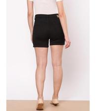 Activewear - Women's Black Denim Shorts. SIS-41