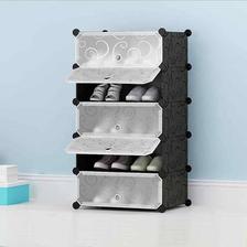 Fiber Plastic Storage Cabinets & Shoe Racks-Black 096-BK