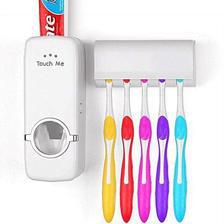 Toothpaste Dispenser & Brush Holder - White