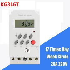 Heavy duty 25Amp Din Rail Digital Timer Switch Weekly Programmable Electronic Timer device Timer Controller AC 220V 25A - KG316T-II