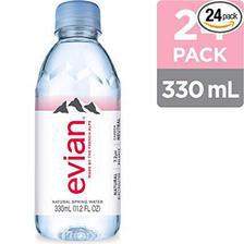 PACK OF 24 : EVIAN NATURAL MINERAL WATER 330 ML