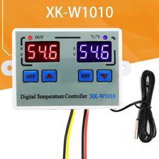 XK-W1010 Digital Temperature Controller C/F Thermostat Dual Display 10A Direct Output Egg Incubator Temperature Regulator 220V AC