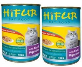 2 PCS HIFUR CAT FOOD CANNED- FISH & VEGETABLES 400 GRAMS