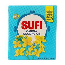Sufi Canola Cooking Oil 1x5 Ltr Poly Bag