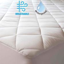Quilted Waterproof Mattress Protector Double  Deep Pocket Breathable Absorbent Brushed Ultra Soft Microfiber Mattress Pad Cover Non Noisy Silent Sleep Polyurethane Back Wrinkle Fade S