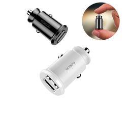 Dual-Port USB Car Charger Adapter for Apple and Android Devices, 2.4 Amp 12W