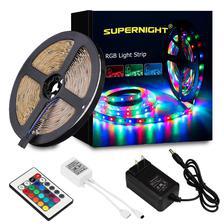 RGB LED Strip Lights with Remote 5 Meter 16.4 Foot 5050 RGB 150LEDs Full Kit, Multi LED Light Strip, LED Lights Strip, LED Night Light, LED Rope Lights, LED Tape Light