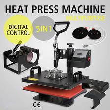 Heat Presses Hat Press Heat Press Machine for T Shirts Cup Mug 5 in 1 Multifunctional Transfer Sublimation T Shirt Printing