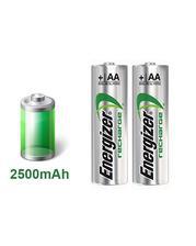 Pack of 2 - AA Energizer Rechargeable Battery Cells 2500Mah