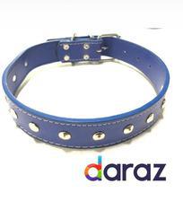 Collar for Dogs -Adjustable-Leather-color Blue