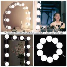 Vanity makeup mirror LED lights LED Lighting 10 Bulbs Kit 16W Hollywood Wall Lamp Decoration White and Warm