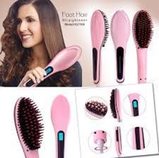 FAST Electrical Hair Styling & Straightener Brush - Pink