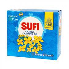 Canola Sufi  Cooking Oil Carton - Pack of 5 (1 Litre)
