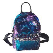 Glitter Sequins Backpack Teenage Girls Bling Rucksack Students School Bag