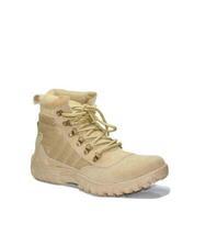 Beige  Leather Army Boots For Men