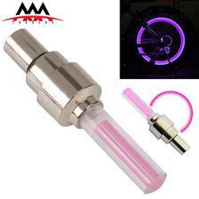 2 Pcs LED Flash Waterproof Bicycle Accessories Wheel Tyre Tire Valve Caps Neon Night Light Bulb for Bike Car Motorcycle