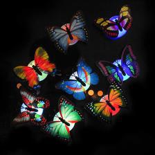 Pack Of 6 Pcs Glow In The Dark Led Butterfly Night Light Led Color Changing For Kids Room