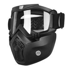 Riding Detachable Modular Face Mask Shield Goggles For Motorcycle Helmet