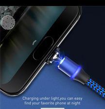 Posugear Original magnetic fast charging cable-type c cable braided led fast charging cable-blue colour