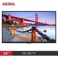 AKIRA MG102 24 Inch HD LED TV with Built-in Soundbar & DC Battery Compatible - Glossy  Black