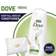FREE DOVE POUCH WITH DOVE HAIRFALL RESCUE CONDITIONER 180ML