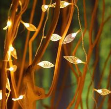 20 Led Metal Golden Leaf Lights String