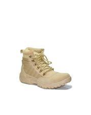 Beige Suede Army Boots for Men