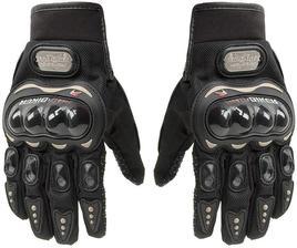 Pro-Biker Bicycle Short Sports Leather Motorcycle Powersports Racing Gloves (Black)