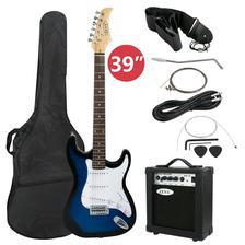 ZENY Right Hand 39  Full Size Electric Guitar with Amp, Case and Accessories Pack Beginner Starter Package, Blue