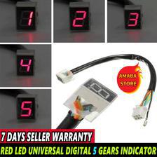 Red Universal Digital Gear Indicator For Motorcycle / Gear Indicator / 5 Gear Indicator Bike