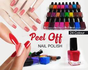 PACK OF 24 DIFFERENT COLORS - PEEL OFF NAIL POLISH