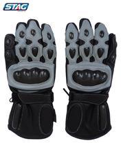 Leather Motorcycle Gloves - Black