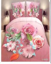 3D Beautiful Flowers 3 Piece King Double Bed Sheet Set