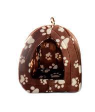 Cat Dog Kitten Puppy Pets Soft Cave House Bed - Paw Print
