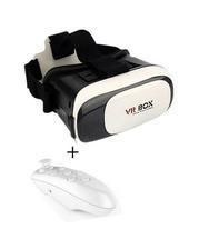 Vr Box 3D Glasses With Remote - White & Black