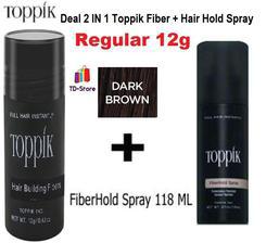 Toppik Hair Building Fibers 12g Dark Brown+Toppik Hair Hold Spray