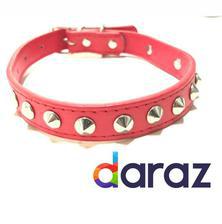 Collar for Dogs -Adjustable-Leather-color Red