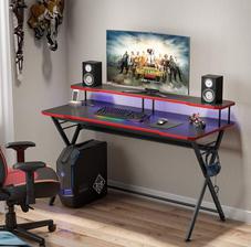 58 inch Large Gaming Desk Ergonomic PC Gaming Table Gamer Computer Desk with Monitor Stand and Headphone Holder