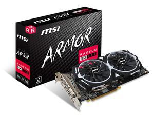 MSI AMD RX 580 ARMOR 8G OC 8 GB GDDR5 256-Bit Memory DVI/DP/HDMI PCI Express 3 Graphics Card (1Year Warranty)