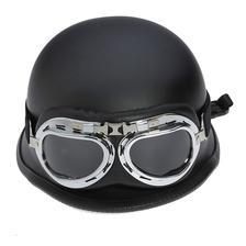 Universal Fashion Motorcycle Half Helmet Scooter Chopper Cruiser Biker Matte Flat Goggles Protection Gear Head Helmets