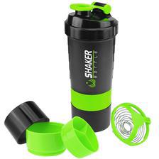 Protein Shaker Bottle, 22Oz Shake Bottle With 3 Compartments Storage For Powder, Leak Proof Sport Mixer Bottle, Bap-Free And Durable, Measurement, Mixing Grids, Classic Shake Cup For Post Pre Workout
