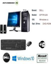 OptiPlex 780/380 USFF Tower Intel Core 2 Duo 3.0 GHz 4 GB RAM 500 GB HD DVD Win 10 Pro 64-Bit + Dell 17 LCD + Dell Mouse & Keyboard - Black - Certified PC