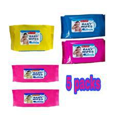 Baby Wipes For Gentle Care Multicolour Pack OF 5