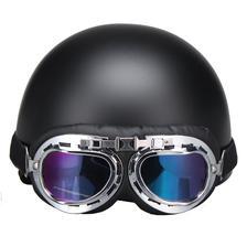 Speeding Retro Vintage Motorcycle Helmet Safety Half Helmet With Sun Visor UV Goggles